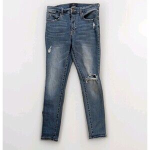 Aero High Rise Distressed Skinny Jeans Women’s Size 10 Regular Blue Stretch